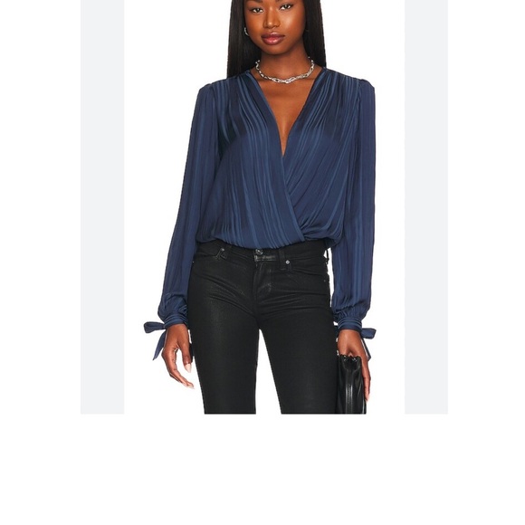 NWT PAIGE Donatella Thong Bodysuit in Dark Ink Blue reg $199 size XXS - Picture 4 of 9